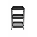 Carrito de Metal 3 estantes con ruedas Negro - 45,5 x 30 x 77 cm -