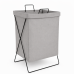 Cesto de Ropa Gris - Liso - Impermeable - Estructura de Metal Rigida - Plegable - 36 x 32 x 54 cm -