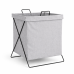 Cesto de Ropa Bajito Gris - Juguetero - Estructura de Metal Rigida - Plegable - 40 x 23 x 47 cm -