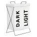 Cesto de Ropa Dark Light con division - Estructura de Metal Rigida - Plegable - 36 x 28 x 54 cm -