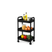 Carrito Plastico 3 estantes Negro - 32 x 21 x 67 cm -