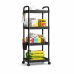 Carrito Plastico 4 estantes Negro - 34 x 23 x 98 cm -