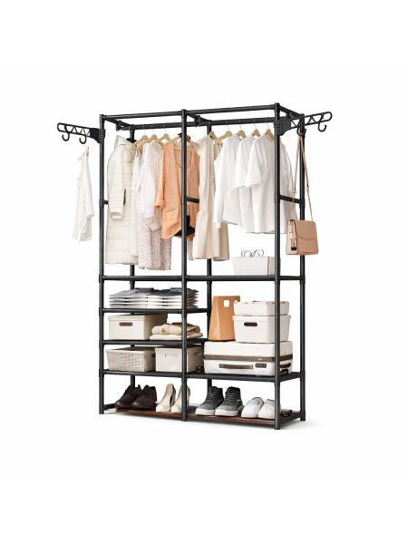 Organizador Perchero Zapatero Mueble Divisor Negro - 107 x 36 x 173 cm -