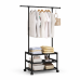 Perchero / Ropero Negro con ruedas - 55 x 35 x 164 cm -  PRECIO POR BULTO CERRADO - UxB: 12 uni.