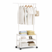 Perchero / Ropero Blanco con ruedas - 55 x 35 x 164 cm -  PRECIO POR BULTO CERRADO - UxB: 12 uni.