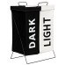 Cesto de Ropa Dark Light con division - Estructura de Metal Rigida - Plegable - 35 x 26 x 55 cm -