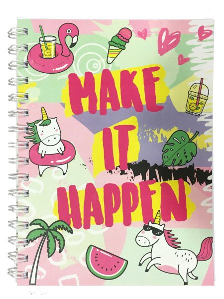 CUADERNO ANILLADO UNICORNIO NEW MAKE IT HAPPEN
